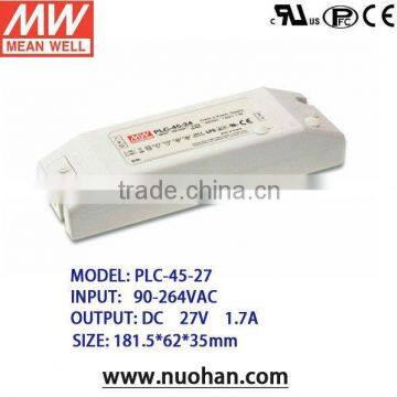 Meanwell power suppli 27v 45w PFC function ul led driver