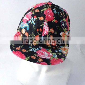 WLO-11 100% Cotton funky floral printed korean snapback cap