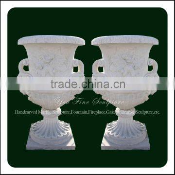 White Marble Outdoor Decorative Urn Vase