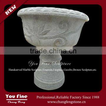 Hand Carved Decorative Outdoor Granite Stone Flower Pot