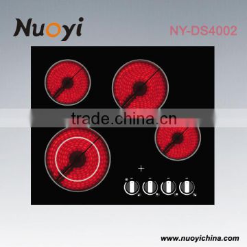 Mechanical switch control Family Built-in China ceramic Hobs with 4 Ceramic Ring Wok Burners