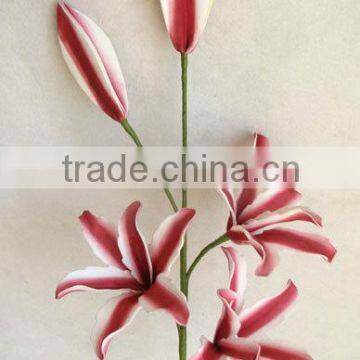 2015 hot sale artificial colored polyfoam lily branch for flower arrangement indooor decorative artificial flowers