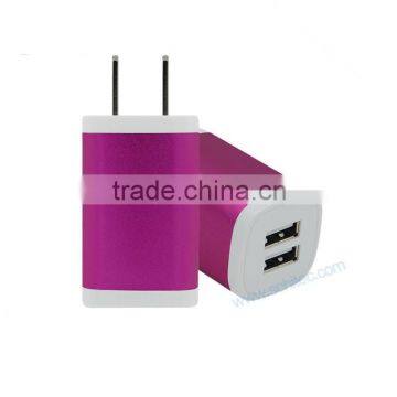 Good quality Aluminium travel charger 2 USB PORTS