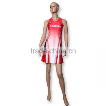 latest design custom sublimated team women cheap netball dress