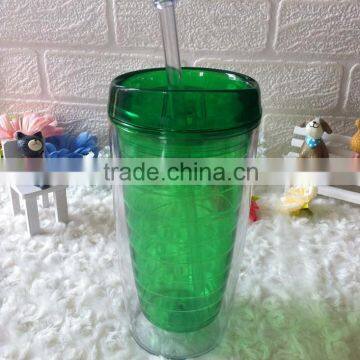 16OZ plastic straw tumbler