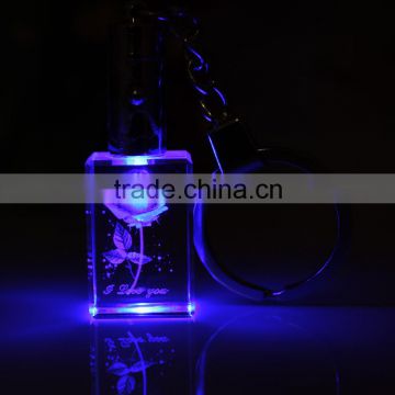 3d laser LED crystal keychain