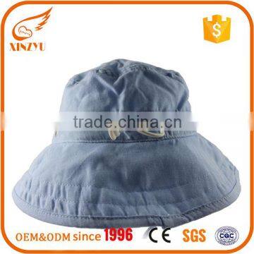 Fashion hiking sun hat custom curve cotton bucket hat with string