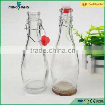 350ml Clear Glass Juice Bottle,juice Glass Bottle With Swing Top photo-3