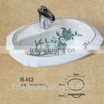 FOSHAN LELIN hand painted art sink art ceramic basin ceramic vanity LH-012