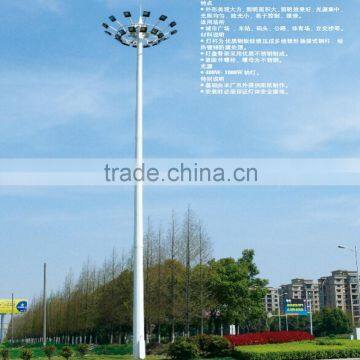 High Brightness new design Q235/345 15-35m steel solar led high mast lighing with auto rasing and lower system in factory price