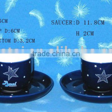 porcelain coffee cup and saucer set