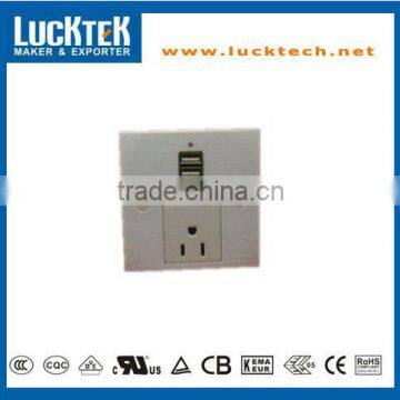 USB USA Wall Socket with Switch