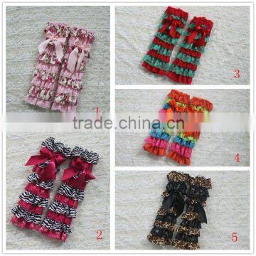 Hot Sale ! multicolor ruffle lace leg warmers with nice bow