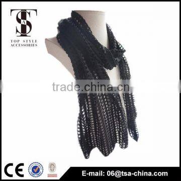 Hot Selling Black Hollow Out 31*159 cm Scarf photo-3