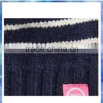 Navy and White Women Striped Knit Hat/knitting Pattern Striped Hat/stripe Hat