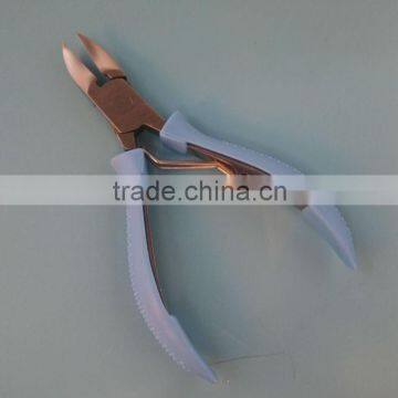 MRQ-003 stainless steel rubber plastic handle cuticle nippers cuticle trimmer nail nippers
