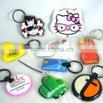 Promotional gifts plastic custom pvc led keychain light