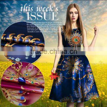 wheel jewellery printed elastic silk fabric