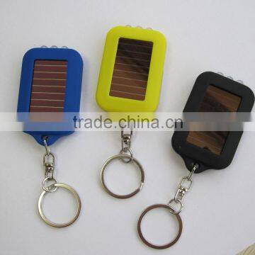 plastic 3 led solar torch with keychain