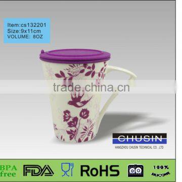 popular 8oz ceramic coffee cup with colorful silicone lid wholesale