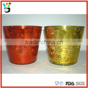 Wholesales Processed Custom Color Home Garden Glassware Trapezoid Mecury Glass Flower Pot