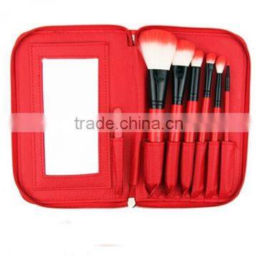 Private Label 7pcs Red Makeup Kits Synthetic Cosmetic Brush Set