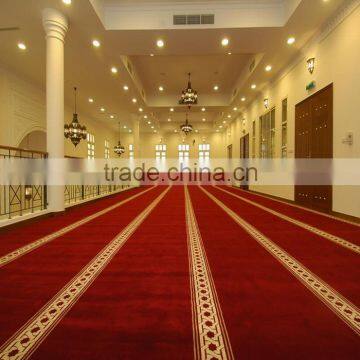 Grand mosque red carpet inside prayer hall carpet