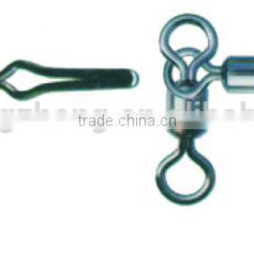 rolling triangle joint fishing swivel with line clip