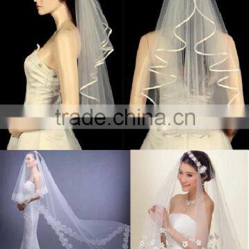 Cheap One Layer White Lace Wedding Veils Bridal Veil Fabric