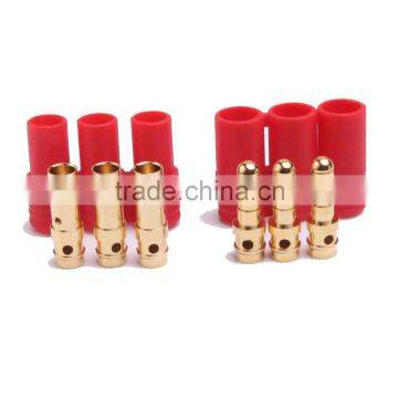 Automotive remote connector 3 way HXT 3.5mm gold plated bullet connector banana plug