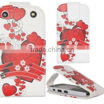 Love Heart Leather Flip Case Cover For BlackBerry BB Curve 9220 9320