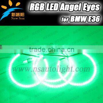 Hot sale beautiful 16color led angel eyes E36 RGB angel eyes smd 5050 color changing headlight replacement with remote control