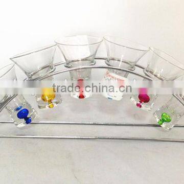 personalized shot glass with rainbow shaped stand