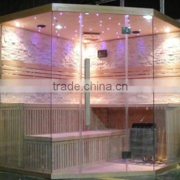 HOT 3 Traditional Design Dry Sauna with Mosaic Stone