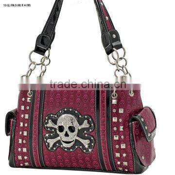 western bling concealed weapon purses rhinestone studded skull handbags