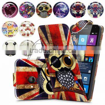 For Nokia Lumia 535 High Quality Print Flip PU Leather Case Cover Moible Phone Case