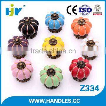 Wholesale pretty ceramic pumpkin furniture dresser knobs