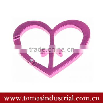 Guangzhou hot selling colorful heart shape carabiner