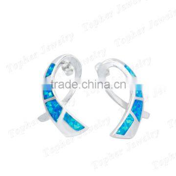 925 Silver Cheap Wholesale Stud Earrings Stud Opal Earrings Made in China photo-2