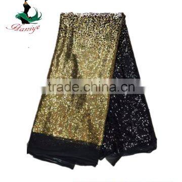 Haniye JLQ06-1/2016 Shining Embroidery French Tulle Lace / Laces Fabric Nigerian African Style With Sequins photo-3