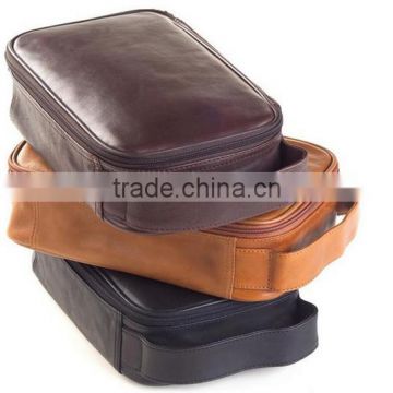 Boshiho genuine cowhide leather personalized fashion travel cosmetic bag