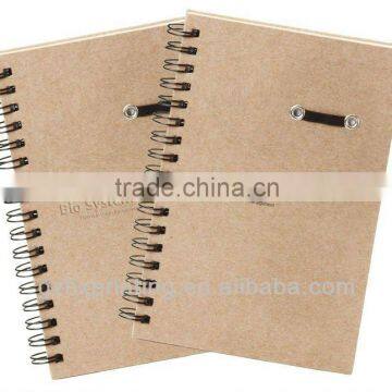 Hard cover spiral book Brown Kraft Paper Cover Notebook