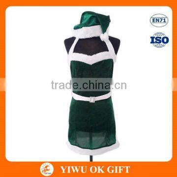 Wholesale Christmas Santa Green Costume And Christmas Hat