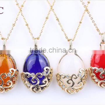 High Quality Nice Design Oval Shape Essential Oil Pendant Necklace Wholesale