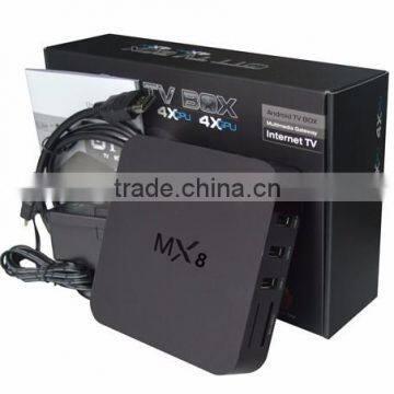 Hot Sale MX8 Android TV Box KODI Installed Amlogic S805 Quad Core Android 4.4 Better Than M8, the Same Function With M8s