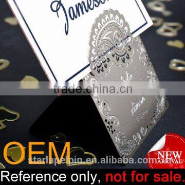 OEM manufacture custom engraved fancy metal wedding table card