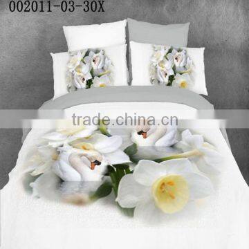 Elegant and Fresh 3D Flowe Design Full Size Bedding Set With 100% Cotton