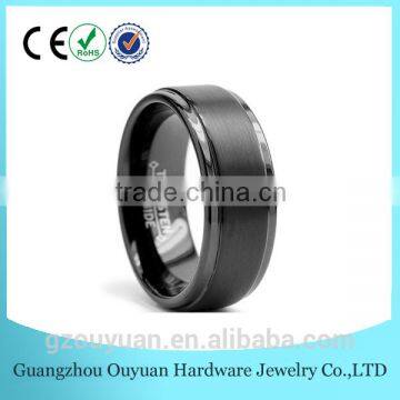 New Mens Black Tungsten Ring