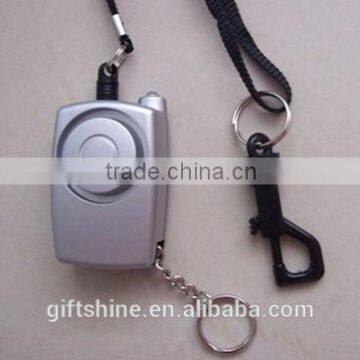 Mini keychain personal safety alarm with light and wrist strap