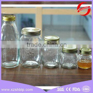 china supplier Xuzhou 550 ml glass mason jar storage jar